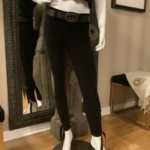 Joe’s black velvet skinny jeans